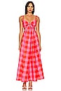 view 1 of 3 Magda Dress in Big Gingham Red & Pink