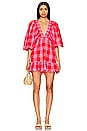 view 1 of 3 Marine Dress in Big Gingham Red & Pink
