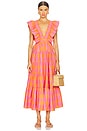 view 1 of 3 Shandrani Dress in Gingham Pink & Orange