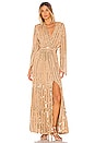 view 1 of 4 Nataly Dress in Cafe Au Lait & Gold