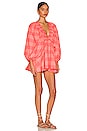 view 2 of 3 Alicia Romper in Big Gingham Neon Coral