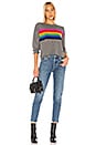 view 4 of 4 Rainbow Stripe Cashmere Blend Crew Neck Pullover in Charcoal