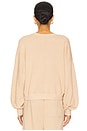 view 3 of 4 Good Vibes Split Neck Sweatshirt in Almond