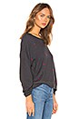 view 2 of 5 Heart Patches Ruched Sleeve Sweatshirt in Charcoal
