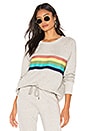 view 1 of 4 Rainbow Stripes Raglan Pullover in Heather Grey