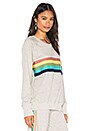 view 2 of 4 Rainbow Stripes Raglan Pullover in Heather Grey
