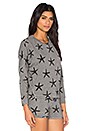 view 2 of 4 Starfish Print Dolman Pullover Top in Heather Grey