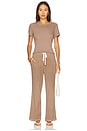 view 5 of 6 Rib Lounge Crop Flare in Taupe
