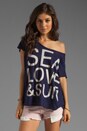 view 1 of 4 Sea, Love & Sun Square Tee in Deep Sea