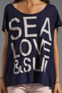 view 4 of 4 Sea, Love & Sun Square Tee in Deep Sea