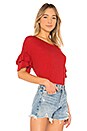 view 2 of 4 Ruffle Sleeve Tee in Crimson