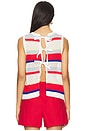 view 4 of 5 SUNDR Tie Back Stripe Tank Sweater in Bright Coral