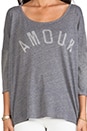 view 4 of 4 Amour 3/4 Sleeve Tee in Heather Grey