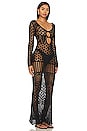 view 2 of 3 X Revolve Long Sleeve Crochet Maxi Dress in Black