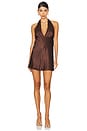 view 1 of 3 x REVOLVE Leslie Satin Mini Dress in Chocolate