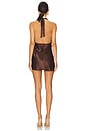 view 3 of 3 x REVOLVE Leslie Satin Mini Dress in Chocolate