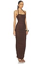 view 2 of 3 Gianna Ruched Halterneck Maxi Dress in Chocolate