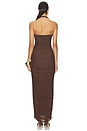 view 3 of 3 Gianna Ruched Halterneck Maxi Dress in Chocolate