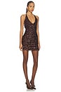 view 2 of 4 VESTIDO ASHER SEQUIN MINI in Chocolate