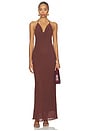 view 1 of 4 VESTIDO NADENE DIAMANTE HALTER MAXI in Merlot