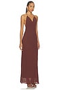 view 2 of 4 VESTIDO NADENE DIAMANTE HALTER MAXI in Merlot