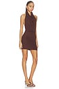 view 1 of 4 Sonia High Neck Mini Dress in Chocolate