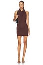 view 2 of 4 Sonia High Neck Mini Dress in Chocolate
