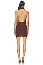 view 3 of 4 Sonia High Neck Mini Dress in Chocolate