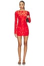 view 1 of 4 VESTIDO ZENA MINI in Red Burnout