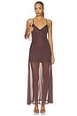 view 1 of 4 ROBE SOREN MAXI in Chocolate Polka Dot