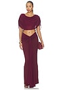 view 1 of 4 VESTIDO MARNIE REVERSIBLE MAXI  in Oxblood Red