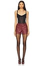 view 5 of 6 x REVOLVE Wendy Faux Leather Shorts in Burgundy