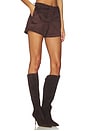 view 2 of 6 Woods Faux Suede Short in Chocolate