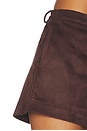 view 6 of 6 Woods Faux Suede Short in Chocolate