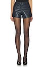 view 1 of 6 Elle Benny Faux Leather Shorts in Navy
