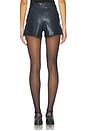 view 4 of 6 Elle Benny Faux Leather Shorts in Navy