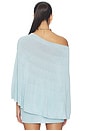 view 3 of 4 Misty Knit Poncho in Light Blue