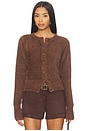 view 1 of 4 KAILEY FLUFFY KNIT カーディガン in Chocolate