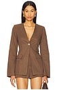 view 1 of 4 Emilie Fitted Blazer in Coffee