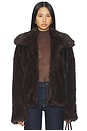 view 1 of 4 LEILA FAUX FUR ジャケット in Chocolate