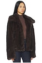 view 2 of 4 LEILA FAUX FUR ジャケット in Chocolate