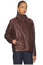 view 3 of 5 CHAQUETA WENDY CROC PU LEATHER in Brown