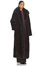 view 2 of 3 MANTEAU FAUX FUR TRENCH in Chocolate