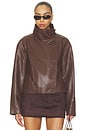 view 1 of 5 Dex Faux Leather Jacket in Chocolate