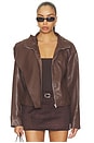 view 2 of 5 Dex Faux Leather Jacket in Chocolate