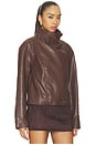 view 4 of 5 Dex Faux Leather Jacket in Chocolate