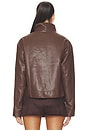 view 5 of 5 Dex Faux Leather Jacket in Chocolate