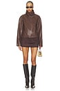 view 6 of 5 Dex Faux Leather Jacket in Chocolate
