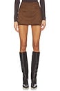 view 1 of 6 Jacqui Faux Suede Mini Skirt in Mocha