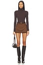 view 5 of 6 Jacqui Faux Suede Mini Skirt in Mocha